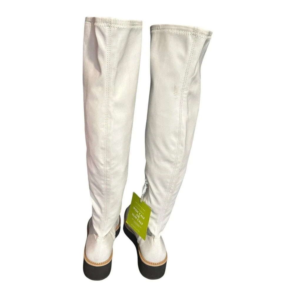 New Gianni Bini Sz‎ 7 Marfisia Platform Over-Knee-Boot White Lightweight #S131-5